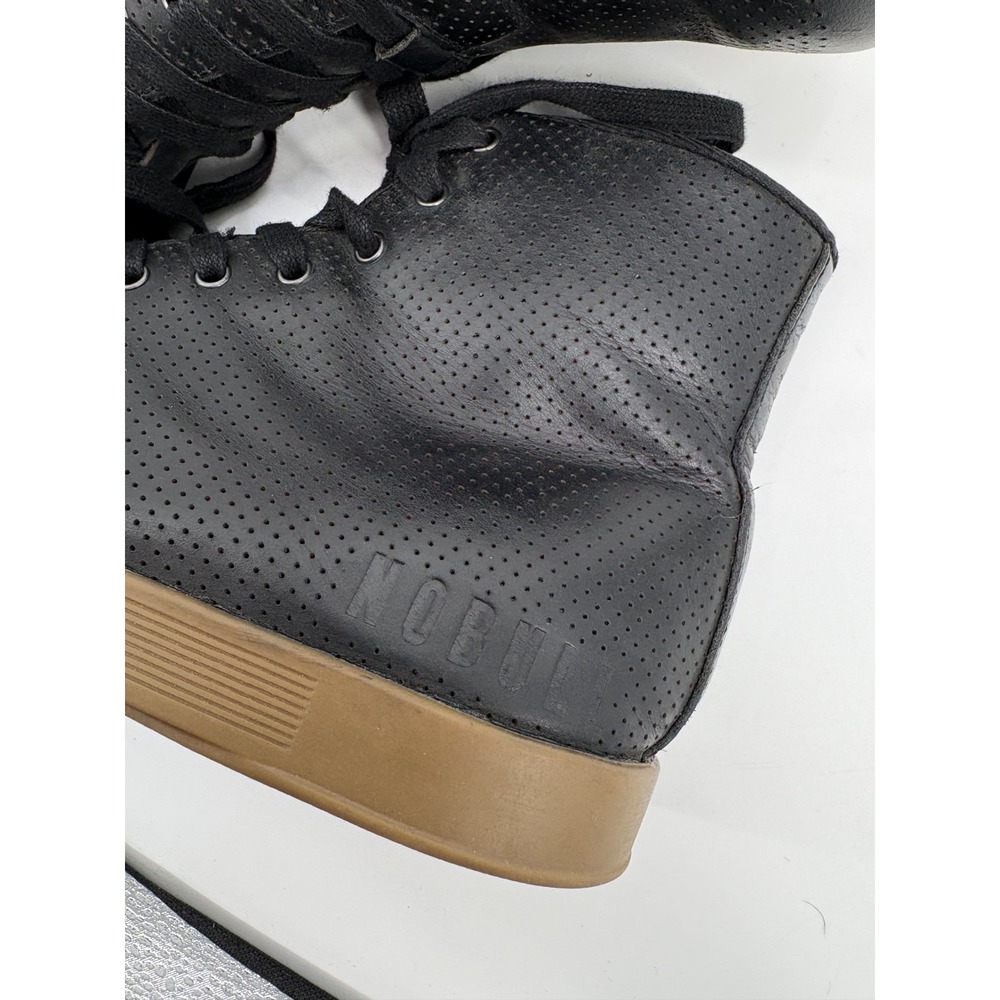 NoBull High Top Trainer Shoes Men's Size 8.5 Sneakers Black Leather Gum Soles - Picture 8 of 11